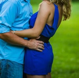 Express blue shorts romper